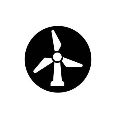 Rüzgar türbini sembolü. Elektrik jeneratörü logosu veya simgesi için rüzgar türbini.