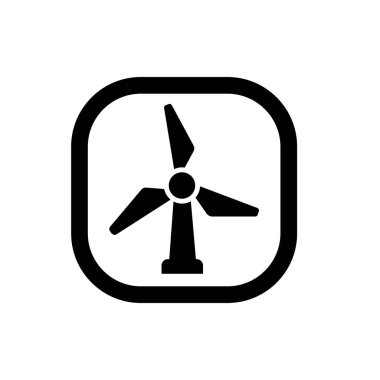 Rüzgar türbini sembolü. Elektrik jeneratörü logosu veya simgesi için rüzgar türbini.