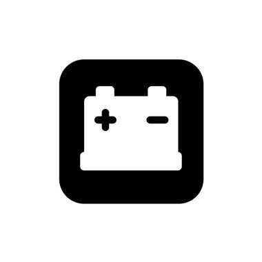 Elektrikli sıvı pil sembolü. Pozitif ve negatif kutuplu elektrik pil simgesi.