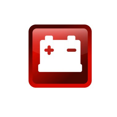 Elektrikli sıvı pil sembolü. Pozitif ve negatif kutuplu elektrik pil simgesi.