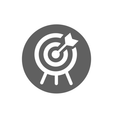 Dart ya da tam isabet ve işaret sembolü. doğrulama simgesi ya da logosu hedefleniyor.