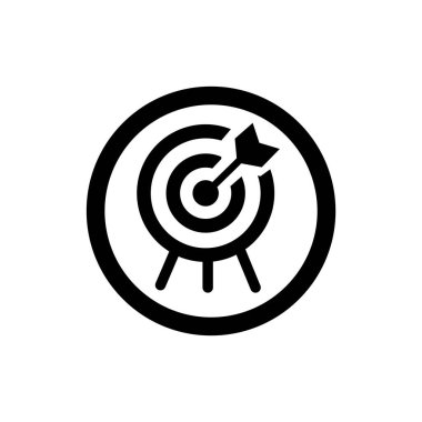 Dart ya da tam isabet ve işaret sembolü. doğrulama simgesi ya da logosu hedefleniyor.