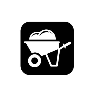 El arabası ikonu. El arabası aracı simgesi.