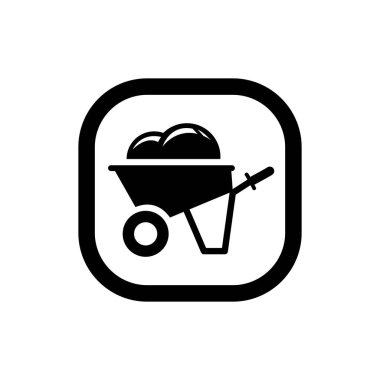 El arabası ikonu. El arabası aracı simgesi.