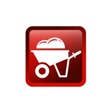 El arabası ikonu. El arabası aracı simgesi.