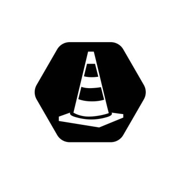Trafik konisi simgesi. Trafik sütunları sembolü. 