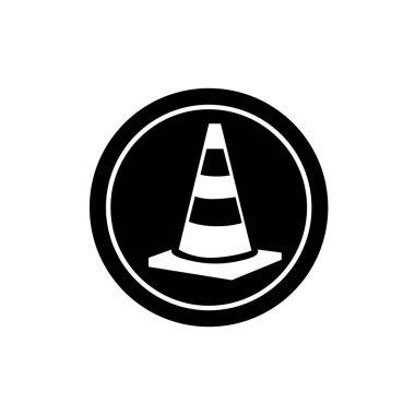 Trafik konisi simgesi. Trafik sütunları sembolü. 