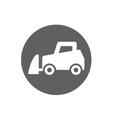 Buldozer araç ikonu. Ağır görev buldozer sembolü. Ağır makine logosu.