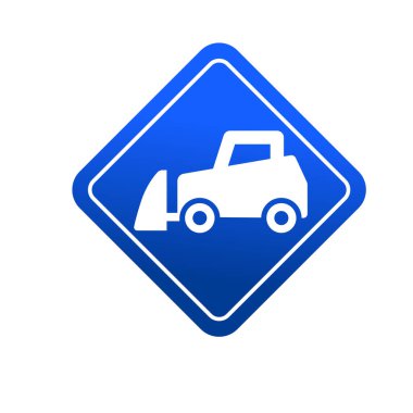 Buldozer araç ikonu. Ağır görev buldozer sembolü. Ağır makine logosu.