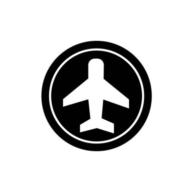 Hava düzlemi sembolü ya da simgesi. Hava yolculuğu ya da hava taşımacılığı logosu.