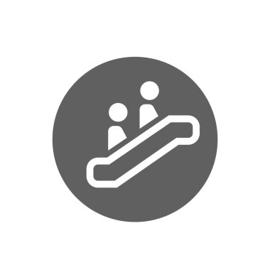 Yürüyen merdiven ikonu. Elektrikli merdiven simgesi.