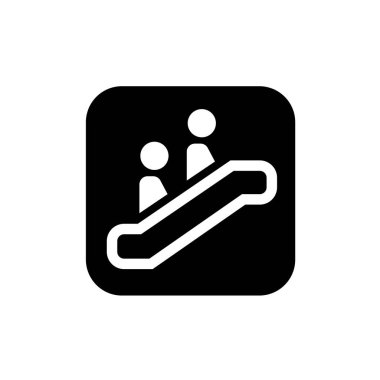 Yürüyen merdiven ikonu. Elektrikli merdiven simgesi.