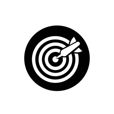 Dart ya da tam isabet ve işaret sembolü. doğrulama simgesi ya da logosu hedefleniyor.