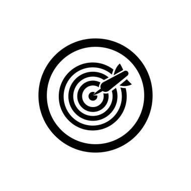 Dart ya da tam isabet ve işaret sembolü. doğrulama simgesi ya da logosu hedefleniyor.