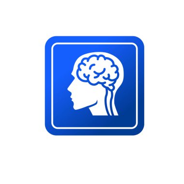 İnsan kafası ve beyin sembolü. İnsan beyni simgesi.