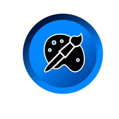 boya fırçası ve palet simgesi, boya ekipmanı sembolü vektör illüstrasyon logo şablonu herhangi bir amaç için izole edildi