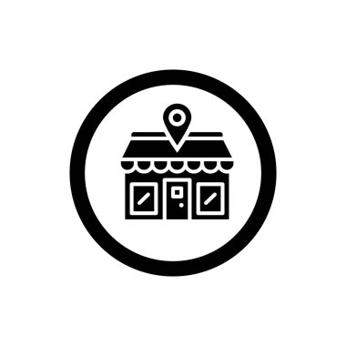 Dükkan konumu simgesi. Çevrimdışı depolama konum sembolü.