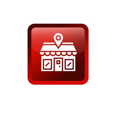 Dükkan konumu simgesi. Çevrimdışı depolama konum sembolü.