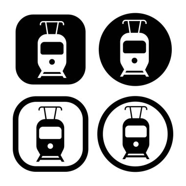Elektrikli tren sembolü. Elektrikli trenin toplu taşıma simgesi.
