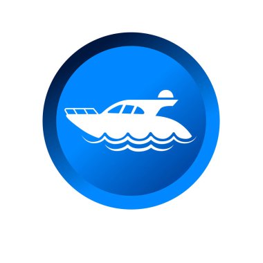 Sürat teknesi simgesi. Küçük gemi sembolü.