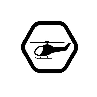 Helikopter simgesi ya da sembolü. Helikopter şekli logosu.