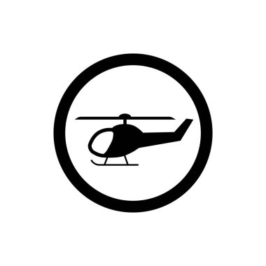 Helikopter simgesi ya da sembolü. Helikopter şekli logosu.