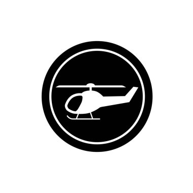 Helikopter simgesi ya da sembolü. Helikopter şekli logosu.