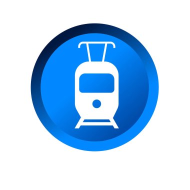 Elektrikli tren sembolü. Elektrikli trenin toplu taşıma simgesi.