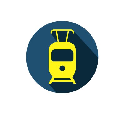 Elektrikli tren sembolü. Elektrikli trenin toplu taşıma simgesi.
