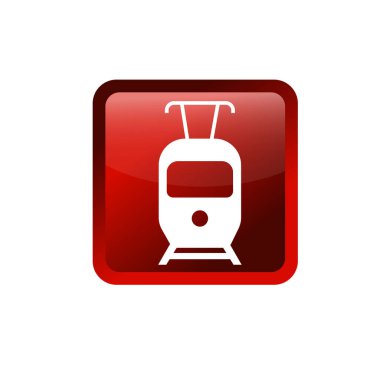 Elektrikli tren sembolü. Elektrikli trenin toplu taşıma simgesi.