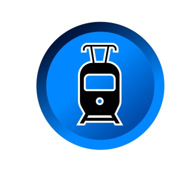 Elektrikli tren sembolü. Elektrikli trenin toplu taşıma simgesi.