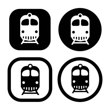 Ticari tren ikonu. Toplu trenin ulaşım sembolü. Lokomotif logosu.