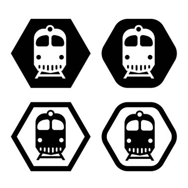 Ticari tren ikonu. Toplu trenin ulaşım sembolü. Lokomotif logosu.