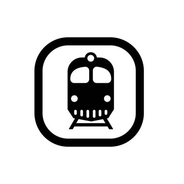 Ticari tren ikonu. Toplu trenin ulaşım sembolü. Lokomotif logosu.