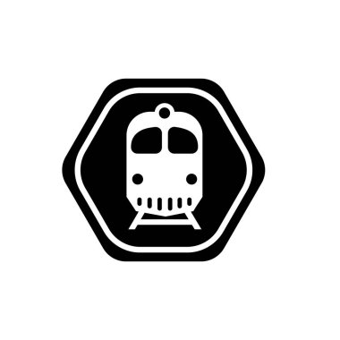 Ticari tren ikonu. Toplu trenin ulaşım sembolü. Lokomotif logosu.