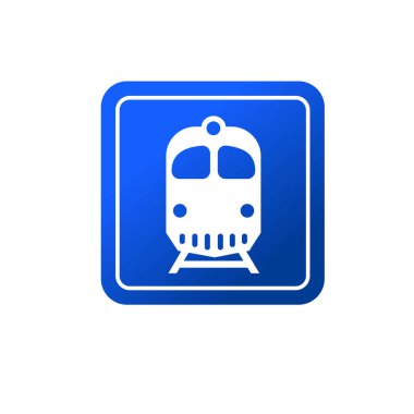 Ticari tren ikonu. Toplu trenin ulaşım sembolü. Lokomotif logosu.