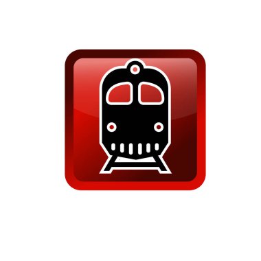 Ticari tren ikonu. Toplu trenin ulaşım sembolü. Lokomotif logosu.