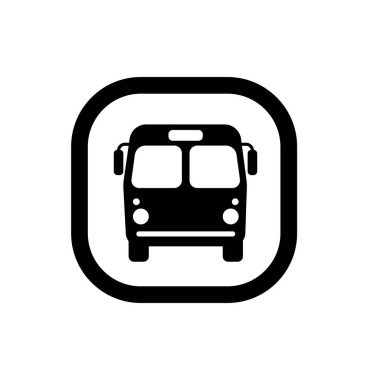 Kamu otobüs durağı ikonu. Servis otobüsü taşıma sembolü. 