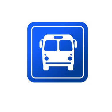 Kamu otobüs durağı ikonu. Servis otobüsü taşıma sembolü. 