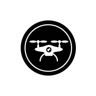 İHA simgesi. Kablosuz hava görüntüleme aracı sembolü. Drone aracı logosu.