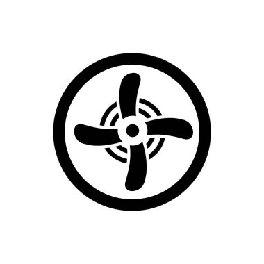 Dönen pervane sembolü. Rüzgar enerjisi ikonu. Fan veya türbin motor logosu.