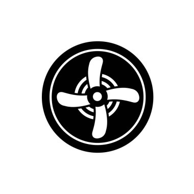 Dönen pervane sembolü. Rüzgar enerjisi ikonu. Fan veya türbin motor logosu.