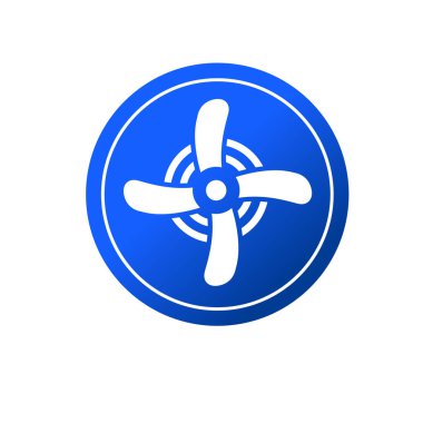 Dönen pervane sembolü. Rüzgar enerjisi ikonu. Fan veya türbin motor logosu.