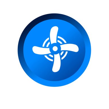 Dönen pervane sembolü. Rüzgar enerjisi ikonu. Fan veya türbin motor logosu.