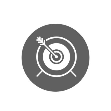 Dart ya da tam isabet ve işaret sembolü. doğrulama simgesi ya da logosu hedefleniyor.