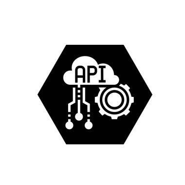 Bulut API simgesi. API bütünleşme sembolü veya logosu.