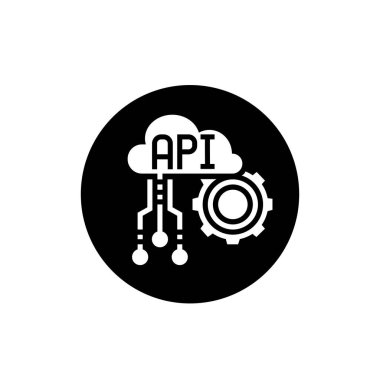 Bulut API simgesi. API bütünleşme sembolü veya logosu.