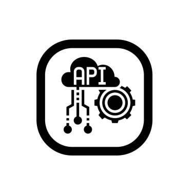 Bulut API simgesi. API bütünleşme sembolü veya logosu.