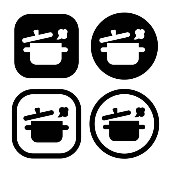 Stock vector Boiling point symbol. Cooking pot with boiling smoke symbol. Cooking pot icon.