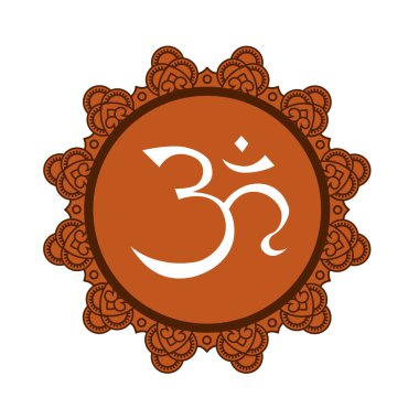 Mandala çerçevesini Om sembolüyle biçimlendirdim. Tebrik kartları, davetiyeler, boyama kitapları ve yoga posterleri için el yapımı doğu süsleri..